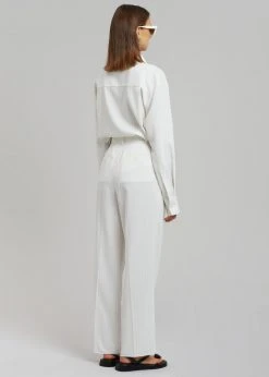 The Frankie Shop CLOTHING Bea Fluid Pinstripe Suit Pants - Off White