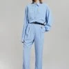 The Frankie Shop CLOTHING Bea Fluid Stripe Suit Pants - Powder Blue