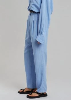 The Frankie Shop CLOTHING Bea Fluid Stripe Suit Pants - Powder Blue