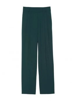 The Frankie Shop CLOTHING Bea Pleated Suit Pants - Forest Green 11 The Frankie Shop CLOTHING Bea Pleated Suit Pants - Forest Green