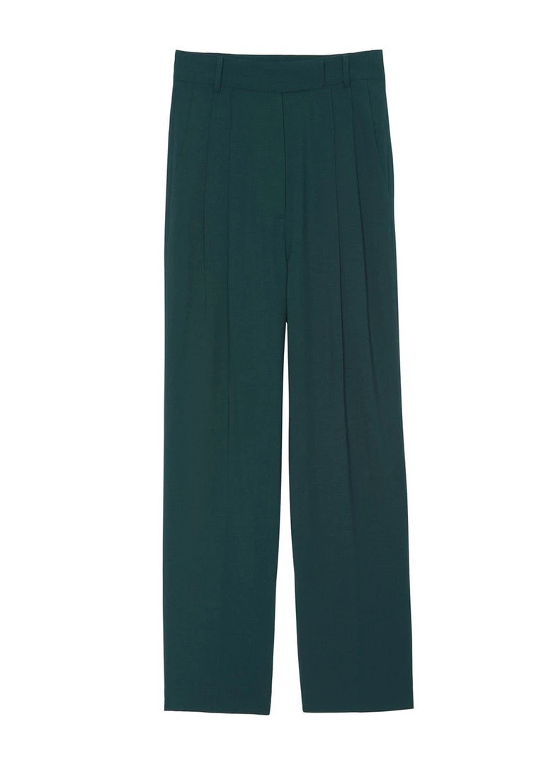 The Frankie Shop CLOTHING Bea Pleated Suit Pants - Forest Green 6 The Frankie Shop CLOTHING Bea Pleated Suit Pants - Forest Green