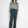 The Frankie Shop CLOTHING Bea Pleated Suit Pants - Forest Green
