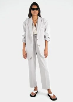 The Frankie Shop Bea Pleated Suit Pants - Grey 10 The Frankie Shop Bea Pleated Suit Pants - Grey