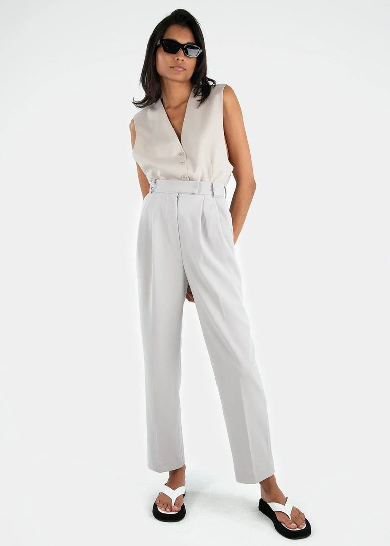 The Frankie Shop Bea Pleated Suit Pants - Grey 1 The Frankie Shop Bea Pleated Suit Pants - Grey