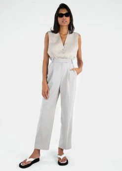 The Frankie Shop Bea Pleated Suit Pants - Grey 12 The Frankie Shop Bea Pleated Suit Pants - Grey