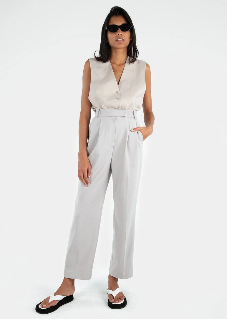The Frankie Shop Bea Pleated Suit Pants - Grey 5 The Frankie Shop Bea Pleated Suit Pants - Grey