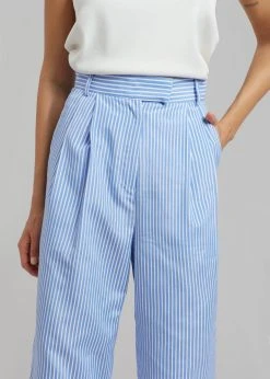 The Frankie Shop Bea Stripe Suit Pants - White/Light Blue 12 The Frankie Shop Bea Stripe Suit Pants - White/Light Blue