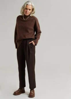The Frankie Shop CLOTHING Bea Suit Pants - Dark Espresso