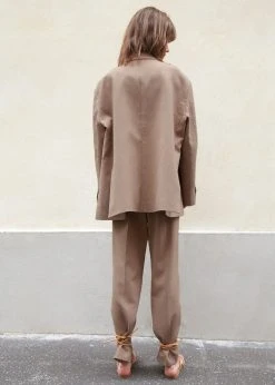 The Frankie Shop Bea Suit Pants - Latte CLOTHING