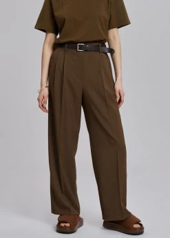 Browns Bellis Pleated Pants - Chocolate