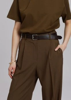 Browns Bellis Pleated Pants - Chocolate