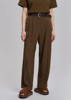 Browns Bellis Pleated Pants - Chocolate