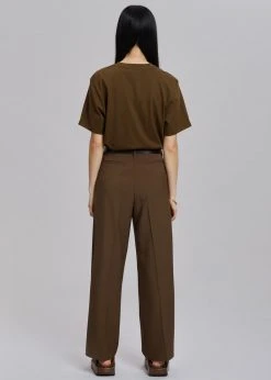 Browns Bellis Pleated Pants - Chocolate