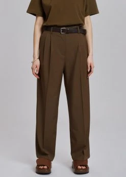 Browns Bellis Pleated Pants - Chocolate