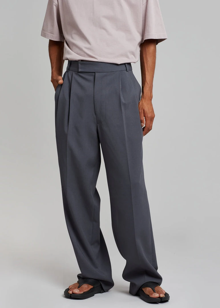 The Frankie Shop Men Beo Suit Pants - Charcoal 2 The Frankie Shop Men Beo Suit Pants - Charcoal