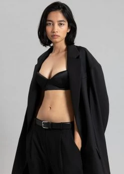 Bevza Seashell Short Bustier Top - Black