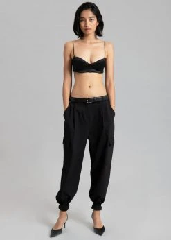 Bevza Seashell Short Bustier Top - Black