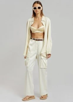 CLOTHING Bevza Seashell Short Bustier Top - Champagne