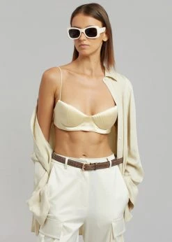 CLOTHING Bevza Seashell Short Bustier Top - Champagne