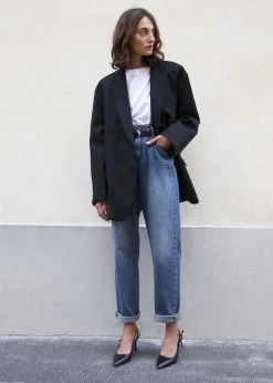 The Frankie Shop Frankie Oversized Boyfriend Blazer - Black CLOTHING