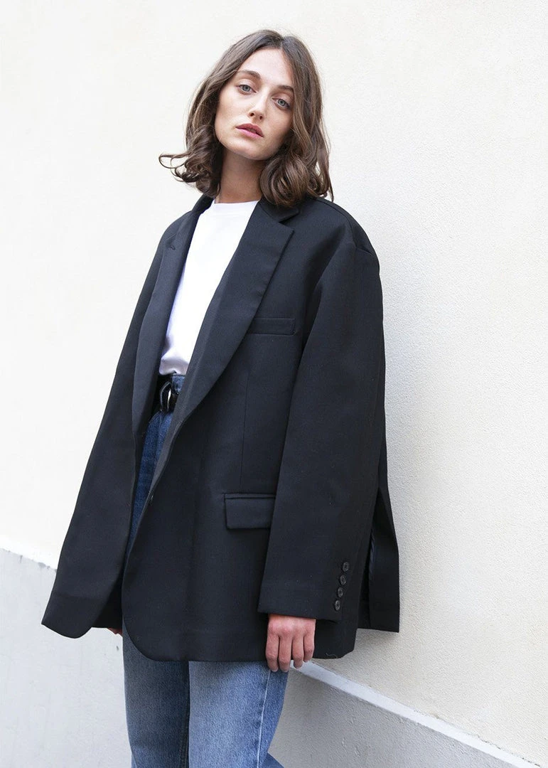 The Frankie Shop Frankie Oversized Boyfriend Blazer - Black CLOTHING 7 The Frankie Shop Frankie Oversized Boyfriend Blazer - Black CLOTHING