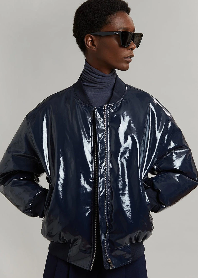 Blessd Blake Patent Bomber - Navy 1 Blessd Blake Patent Bomber - Navy