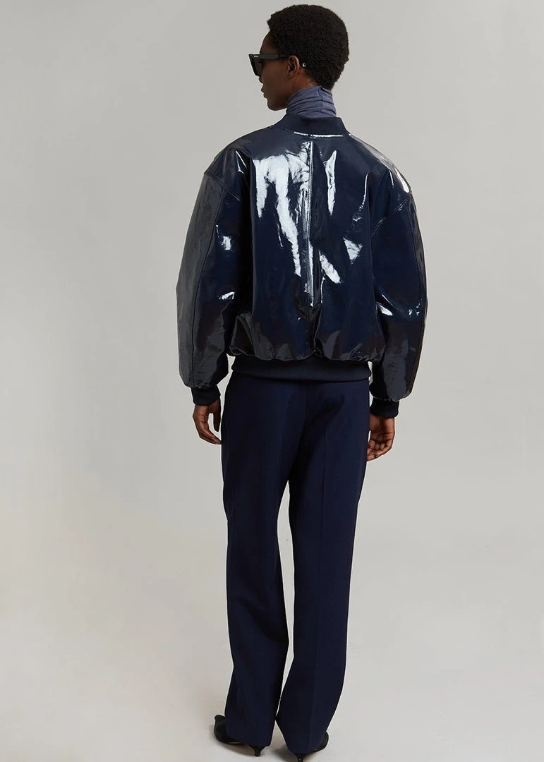 Blessd Blake Patent Bomber - Navy 6 Blessd Blake Patent Bomber - Navy
