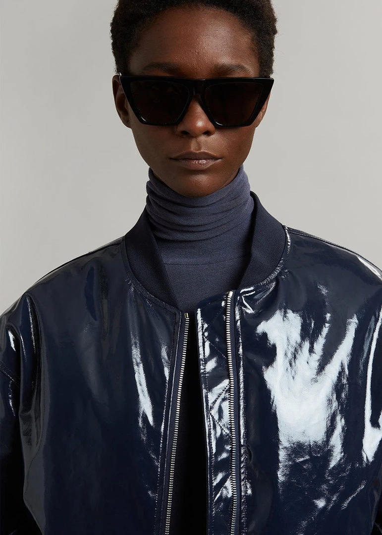 Blessd Blake Patent Bomber - Navy 2 Blessd Blake Patent Bomber - Navy