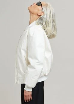 Blessd Blake Patent Bomber - White CLOTHING