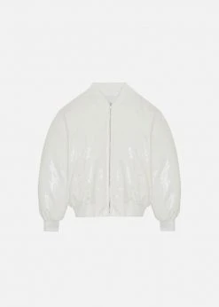 Blessd Blake Patent Bomber - White CLOTHING