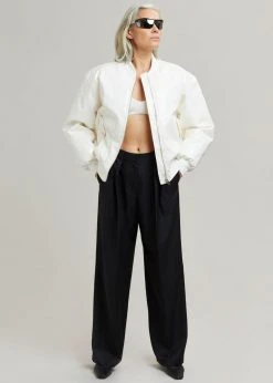 Blessd Blake Patent Bomber - White CLOTHING