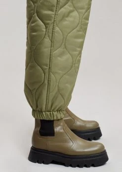 The Frankie Shop Brant Quilted Joggers - Moss Green 25 The Frankie Shop Brant Quilted Joggers - Moss Green