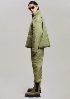 The Frankie Shop Brant Quilted Joggers - Moss Green 21 The Frankie Shop Brant Quilted Joggers - Moss Green