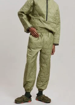 The Frankie Shop Brant Quilted Joggers - Moss Green 24 The Frankie Shop Brant Quilted Joggers - Moss Green