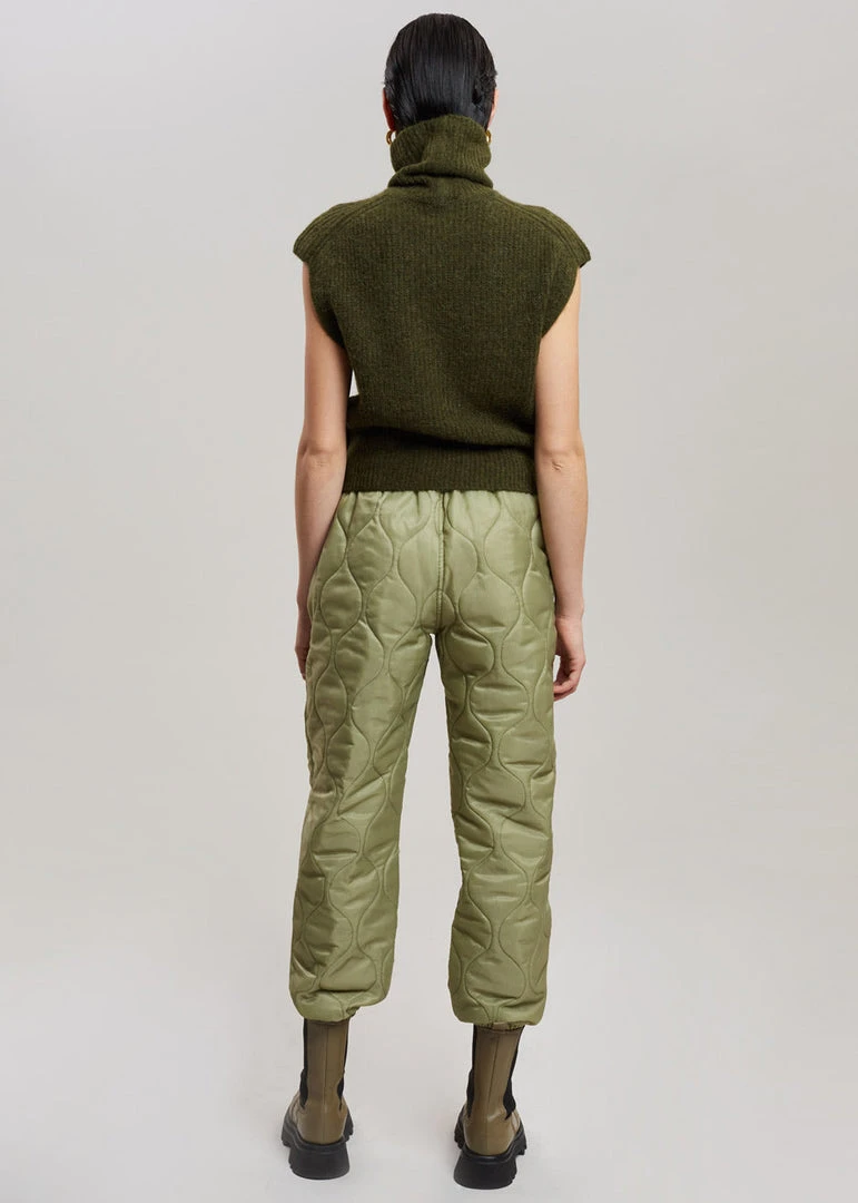 The Frankie Shop Brant Quilted Joggers - Moss Green 14 The Frankie Shop Brant Quilted Joggers - Moss Green