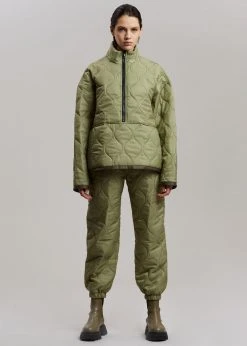 The Frankie Shop Brant Quilted Joggers - Moss Green 20 The Frankie Shop Brant Quilted Joggers - Moss Green