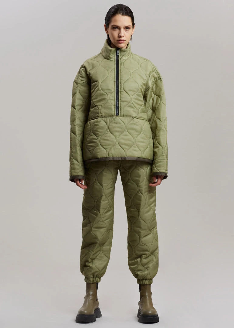The Frankie Shop Brant Quilted Joggers - Moss Green 4 The Frankie Shop Brant Quilted Joggers - Moss Green