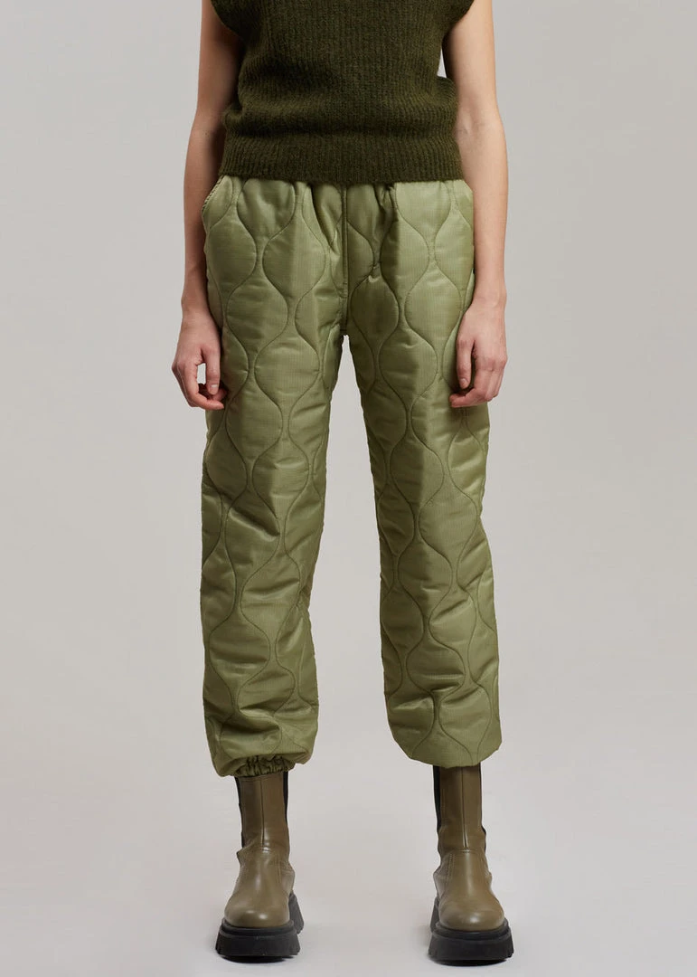 The Frankie Shop Brant Quilted Joggers - Moss Green 6 The Frankie Shop Brant Quilted Joggers - Moss Green