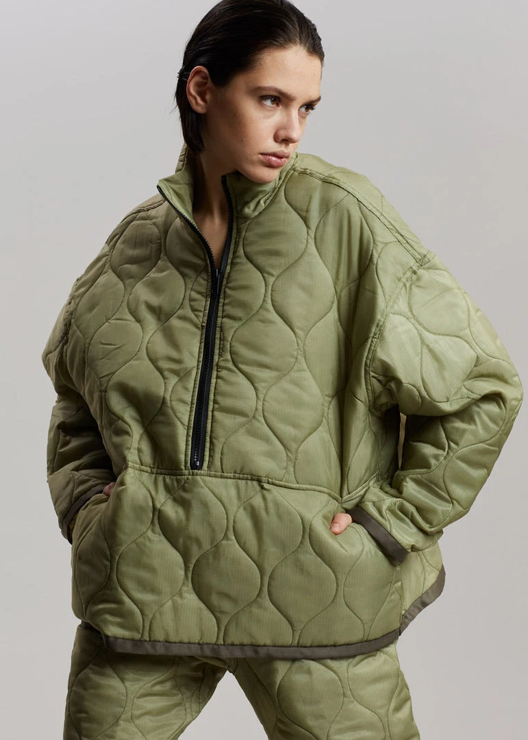 The Frankie Shop CLOTHING Brant Quilted Pullover - Moss Green 6 The Frankie Shop CLOTHING Brant Quilted Pullover - Moss Green