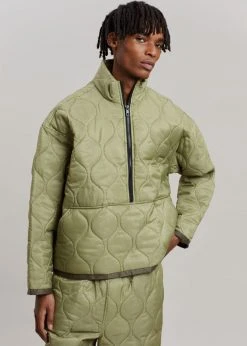 The Frankie Shop CLOTHING Brant Quilted Pullover - Moss Green 28 The Frankie Shop CLOTHING Brant Quilted Pullover - Moss Green