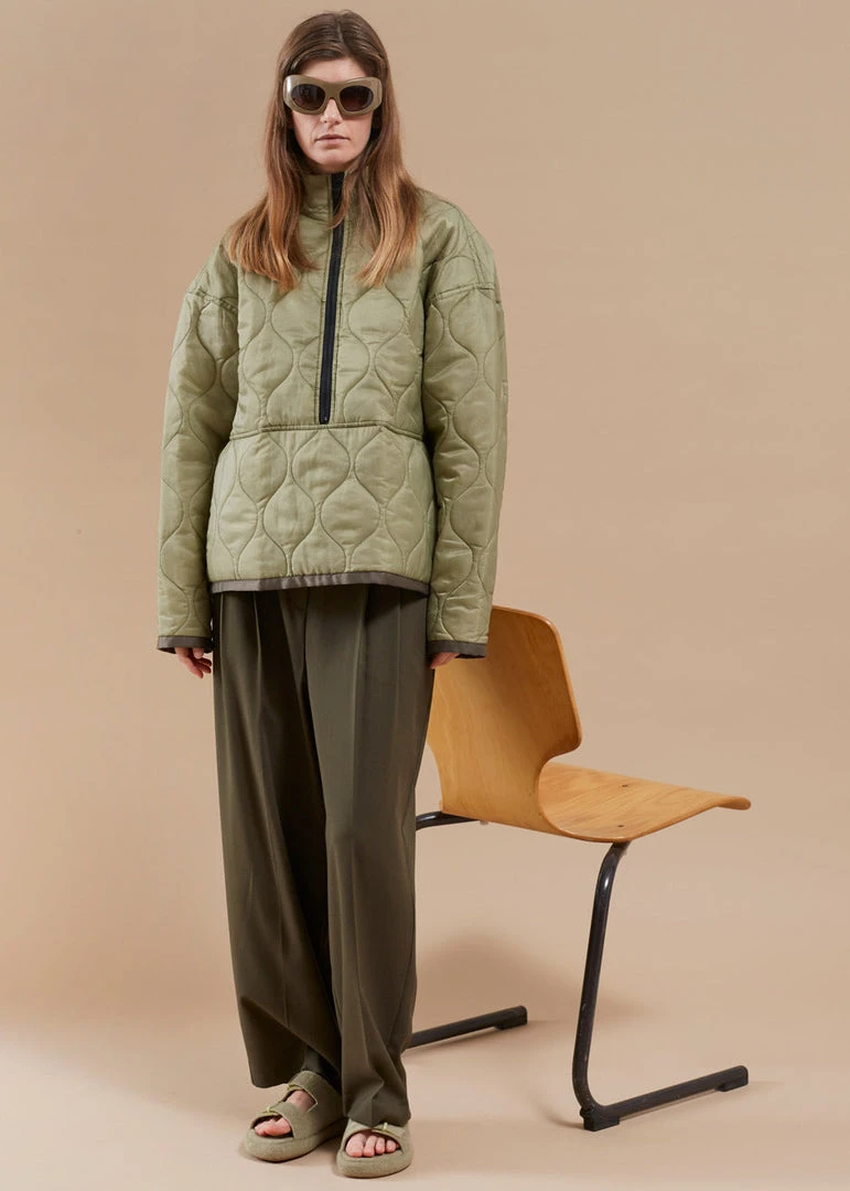 The Frankie Shop CLOTHING Brant Quilted Pullover - Moss Green 11 The Frankie Shop CLOTHING Brant Quilted Pullover - Moss Green