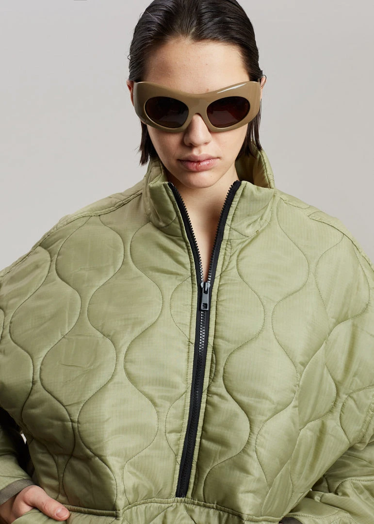 The Frankie Shop CLOTHING Brant Quilted Pullover - Moss Green 4 The Frankie Shop CLOTHING Brant Quilted Pullover - Moss Green