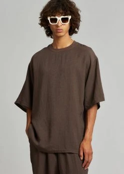 The Frankie Shop Men Brax Tee - Brown