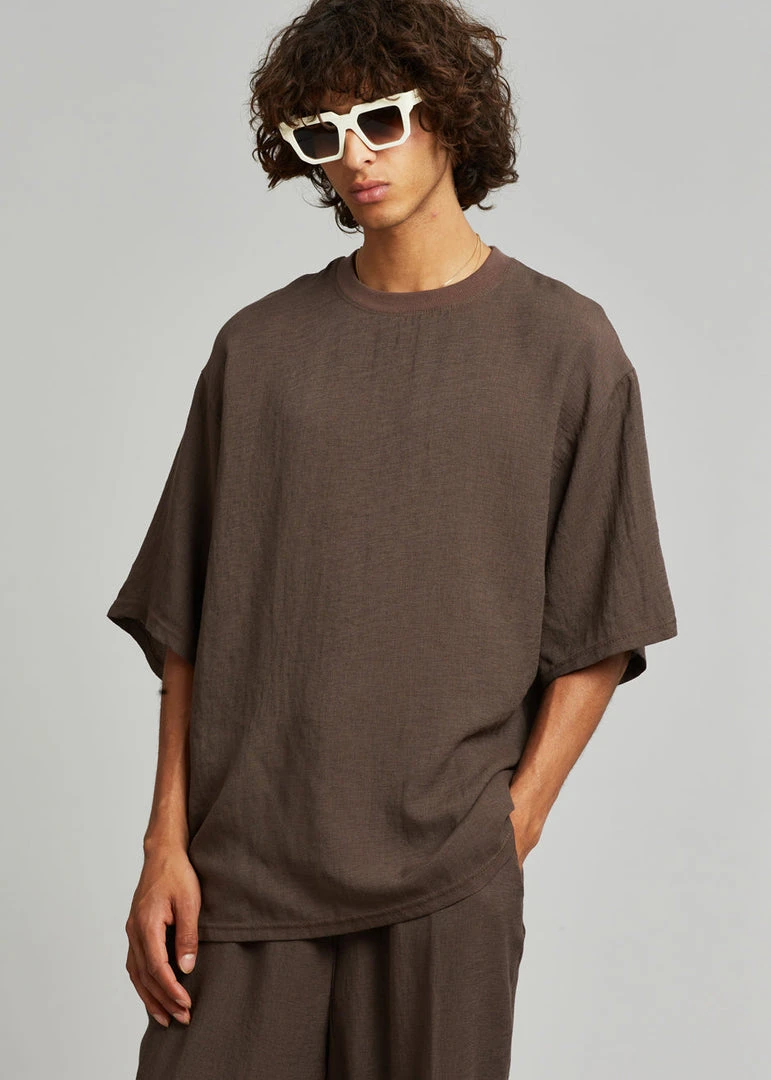 The Frankie Shop Men Brax Tee - Brown 6 The Frankie Shop Men Brax Tee - Brown