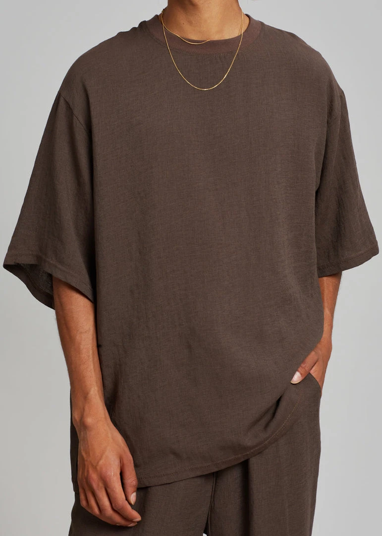 The Frankie Shop Men Brax Tee - Brown 4 The Frankie Shop Men Brax Tee - Brown