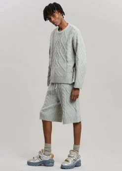 The Frankie Shop Men Brody Knit Shorts - Celadon 11 The Frankie Shop Men Brody Knit Shorts - Celadon