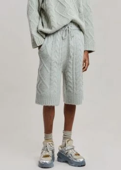 The Frankie Shop Men Brody Knit Shorts - Celadon