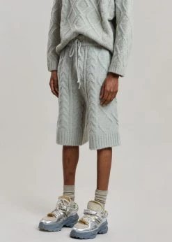 The Frankie Shop Men Brody Knit Shorts - Celadon 10 The Frankie Shop Men Brody Knit Shorts - Celadon