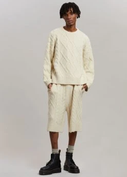 The Frankie Shop Brody Knit Shorts - Cream Men