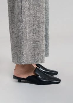 BY FAR Ingrid Mules - Black Gloss Leather SHOES